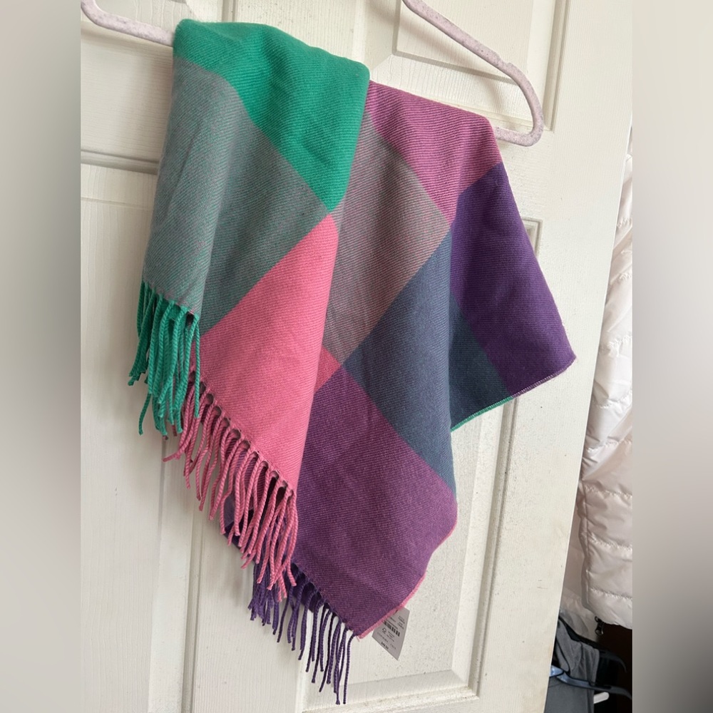 * New J Crew Factory Soft Multi Color Fringed Scarf *